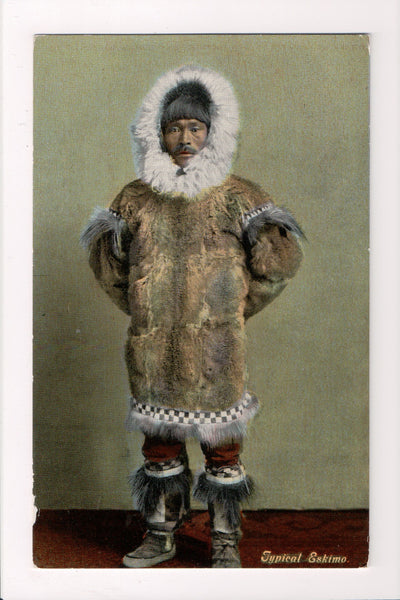 Indian postcard Typical Eskimo closeup in fur coat cr0556 KATHYS POSTCARD EMPORIUM