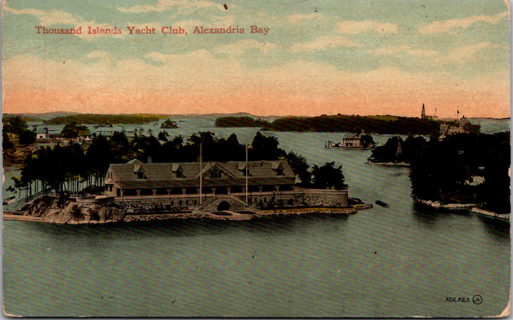 NY, THOUSAND ISLANDS - Yacht Club, aerial of buildings in Alexandria Bay - 2k164