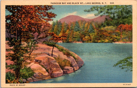 NY, LAKE GEORGE - Paradise Bay, Black Mountain, Lake postcard - 2k1667