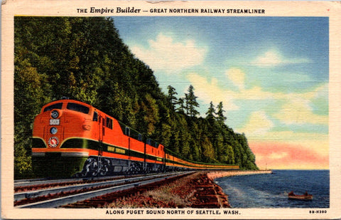 WA, SEATTLE - Great Northern Railway Train, Empire Builder postcard - 400113