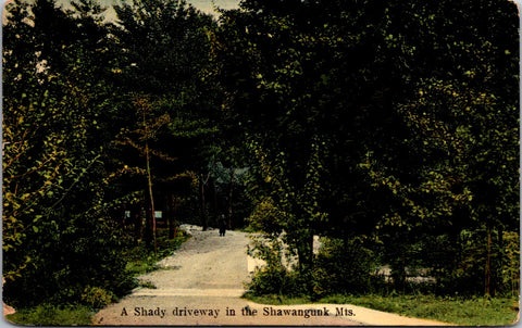 NY, SHAWANGUNK MOUNTAINS - road with a person on it postcard - 606301