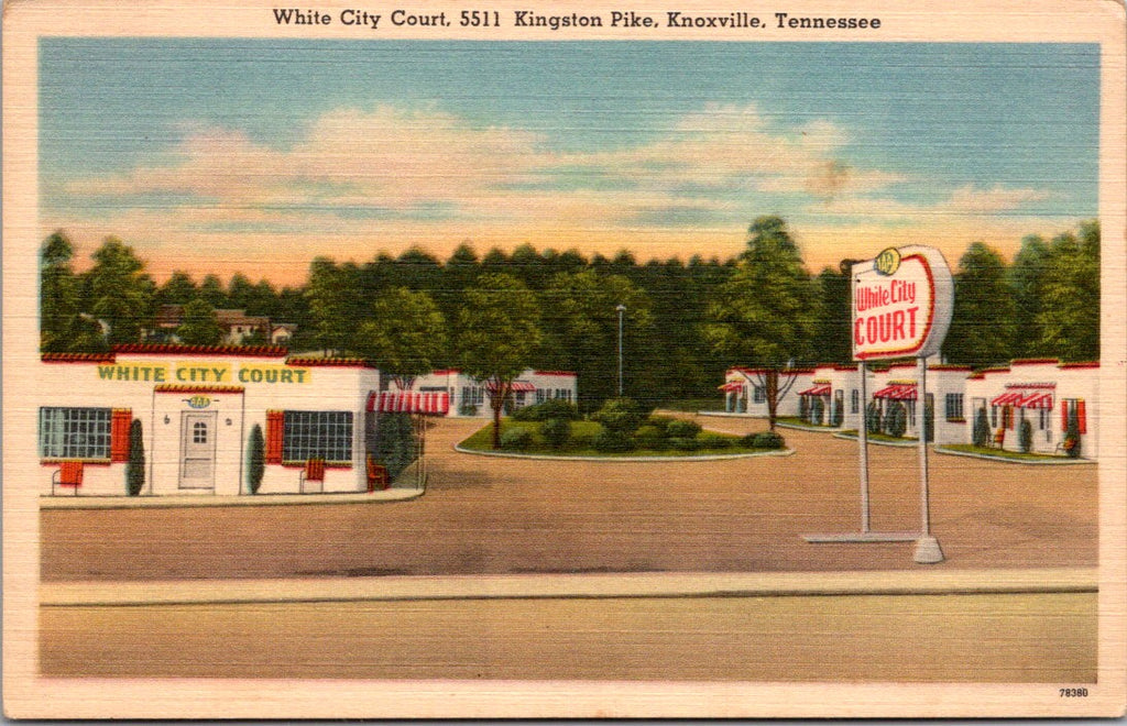 TN, KNOXVILLE - White City Court on Kingston Pike - vintage postcard - A19143