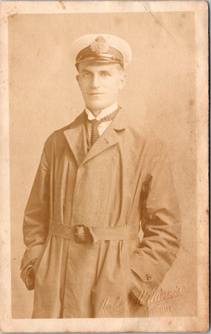 MISC - Military Man in uniform - has a medal on his breast pocket - RPPC -   C08379