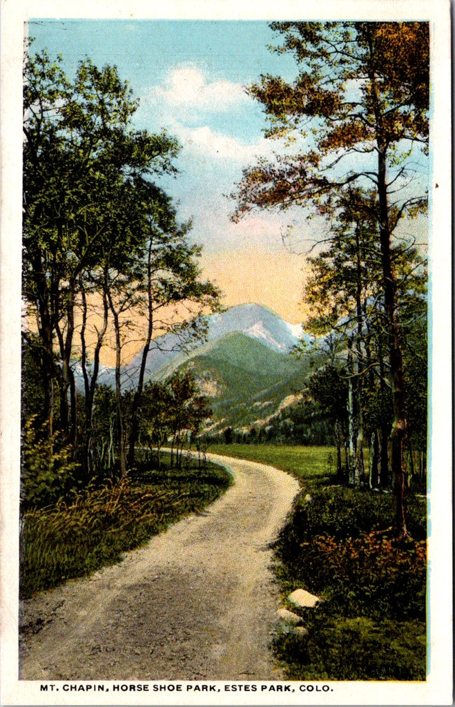 CO, ESTES PARK - Horse Shoe Park, Mt Chapin postcard - CR0624