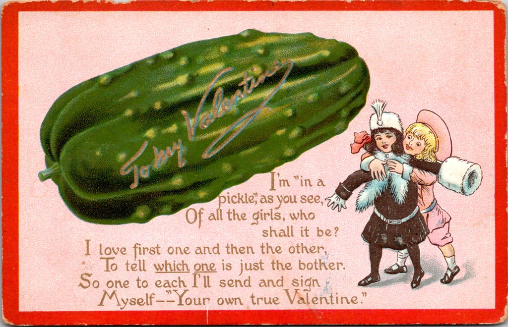 Valentine postcard - Huge Cucumber - I'm in a pickle - D04401