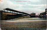 MA, HAVERHILL - B & M Railroad station, Pool Parlor sign - 1909 postcard - D0533