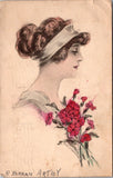 People - Female postcard - Pretty Woman - Artist R Kernan - E03106