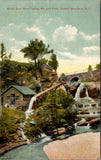 NY,  CATSKILL MOUNTAINS - Shady Glen Wood Turning Mill, Falls, man - E23027