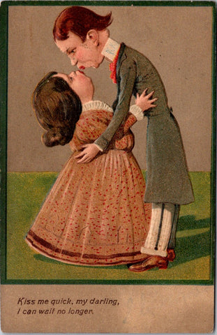 Valentine postcard - closeup of man, woman holding each other - F23121