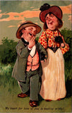 Valentine postcard - closeup of man, woman next to each other - F23123