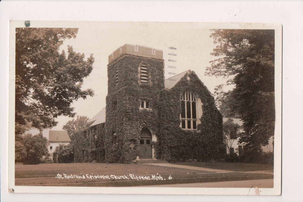 MI, ALGONAC - St Andrew Episcopal Church - 1948 RPPC postcard - MB0777