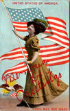 Military Misc - Memorial Day Greeting, LONG MAY SHE WAVE postcard - NL0554