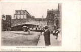 MA, SPRINGFIELD - Main St, Railroad Arch, trolly, people, Cooleys Hotel postcard - R00907