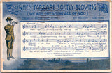 Military - Music - WHEN TAPS ARE SOFTLY BLOWING postcard - SL2896