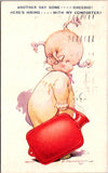 Greetings - Misc - ANOTHER DAY GONE - girl, hot water bottle postcard - SL3112