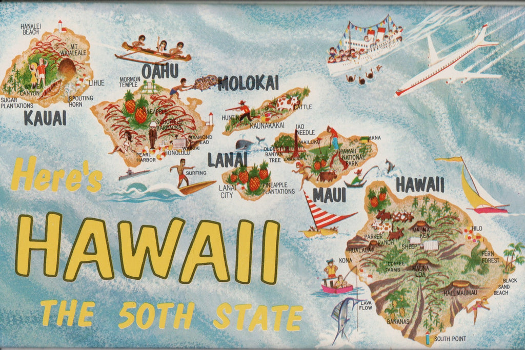 HI, HAWAII - Souvenir Folder - Here's Hawaii, 50th State - SL3119