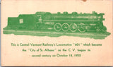 Train postcard - CITY OF ST ALBANS engine #601 - Central VT - w00248