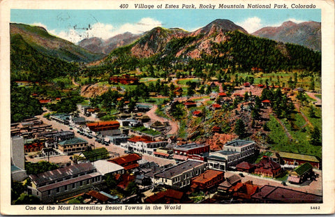 CO, ESTES PARK - Village aerial view - @1940 postcard - w01477