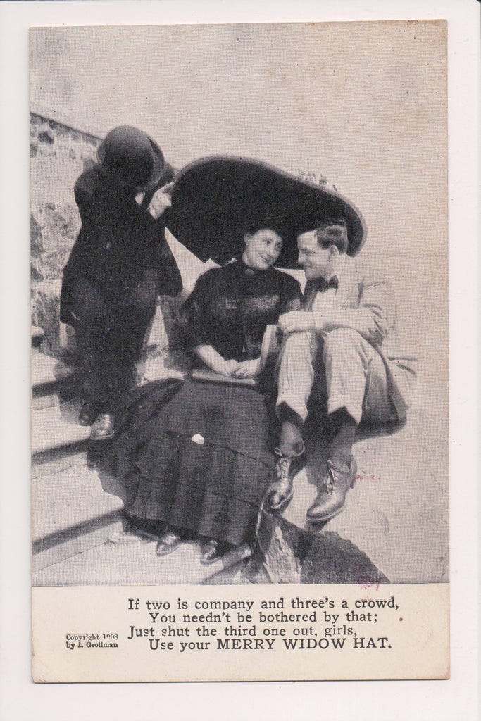 People - Female postcard - MERRY WIDOW HAT - wv0031