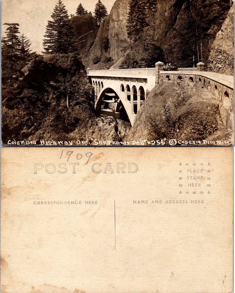 OR, COLUMBIA HIGHWAY -  Sheperds Dell, bridge closeup RPPC - 2k0396