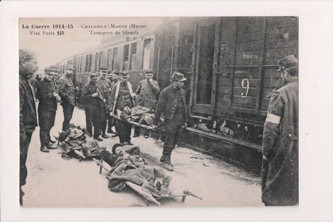 Military - War wounded on gurneys at train station - war 1914-1915 - 2k1543