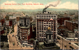 MI, Detroit - bird eye w/Coca Cola plus other signs - 1913 postcard - A05020