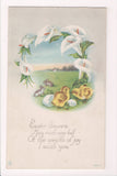 Easter postcard - Calla Lilies, chicks, bunnies - A19011