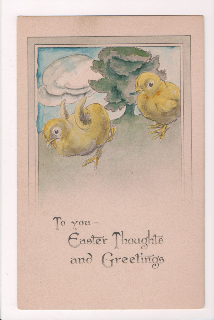 Easter postcard - couple of little yellow chicks - A19029