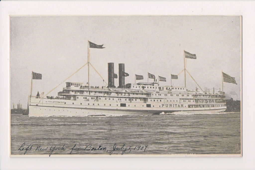 Ship Postcard - PURITAN - Fall River Line (original SOLD) A19243