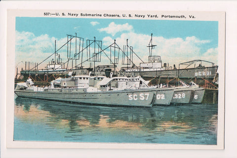 Ship Postcard - Navy Submarine Chasers  (SC 57) (original SOLD) A19280