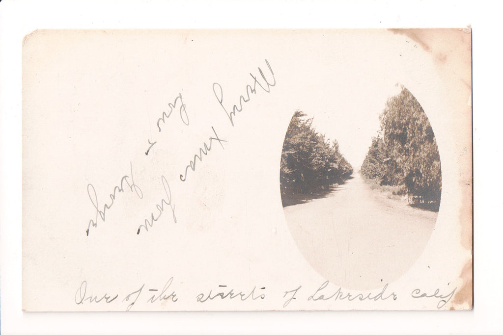 CA, LAKESIDE - Street Scene - RPPC w/oval shape (original SOLD) B05281