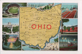 OH, OHIO - STATE MAP postcard - B06522