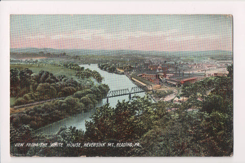 PA, READING - Bird Eye View, bridge, buildings etc postcard - B17085