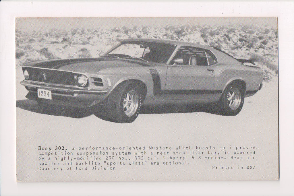 Car Postcard - BOSS 302 Mustang - Ford - sw0060