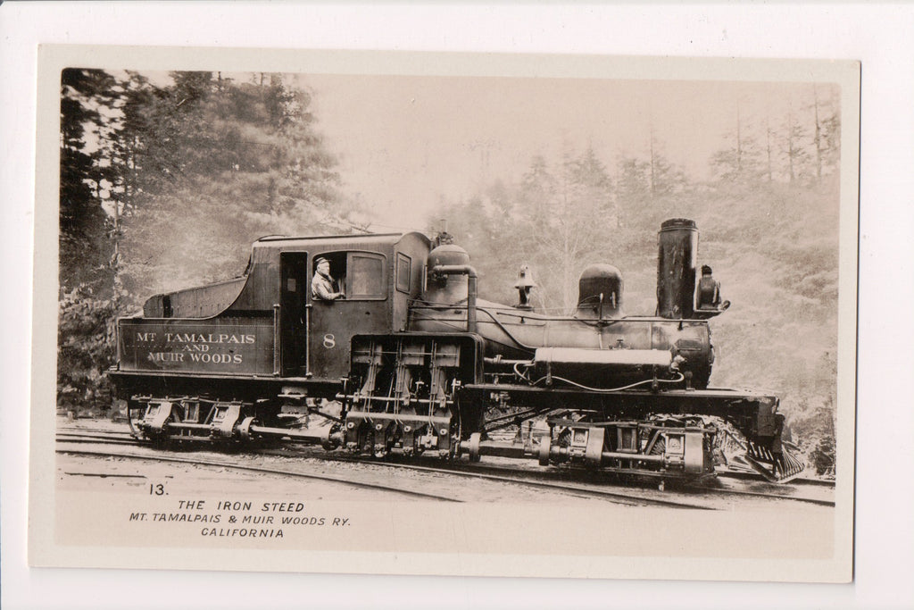 Train - Railroad Engine #8 - Mt Tamalpais and Muir Woods RY - RPPC - D05548