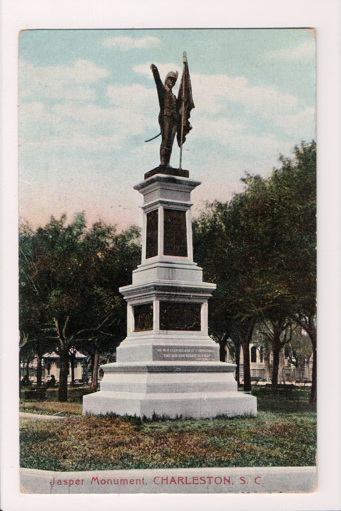 SC, CHARLESTON - Jasper Monument - statue postcard - K06116