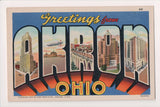 OH, AKRON - Large Letter greetings - Curt Teich - E05179