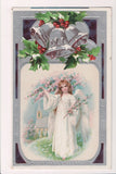 Xmas postcard - Christmas - Angel under Silver Bells - E10551