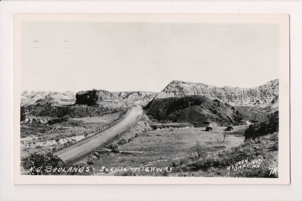 ND, BADLANDS - Scenic Highway - Osborn Dickinson RPPC - G17172