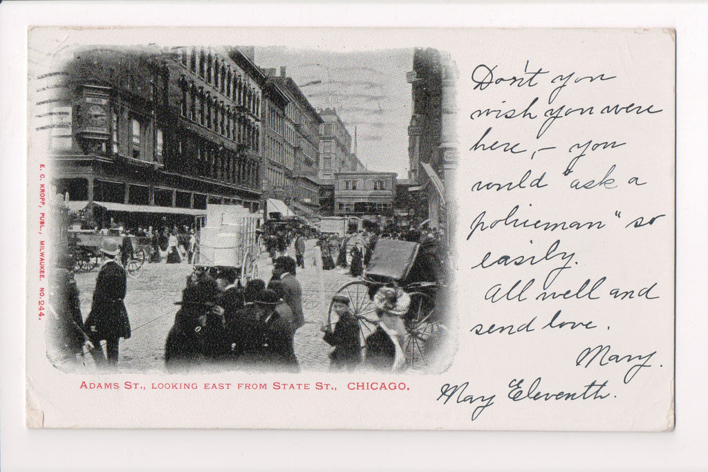 IL, CHICAGO - Adams St from State St @1904 (original SOLD) w00688