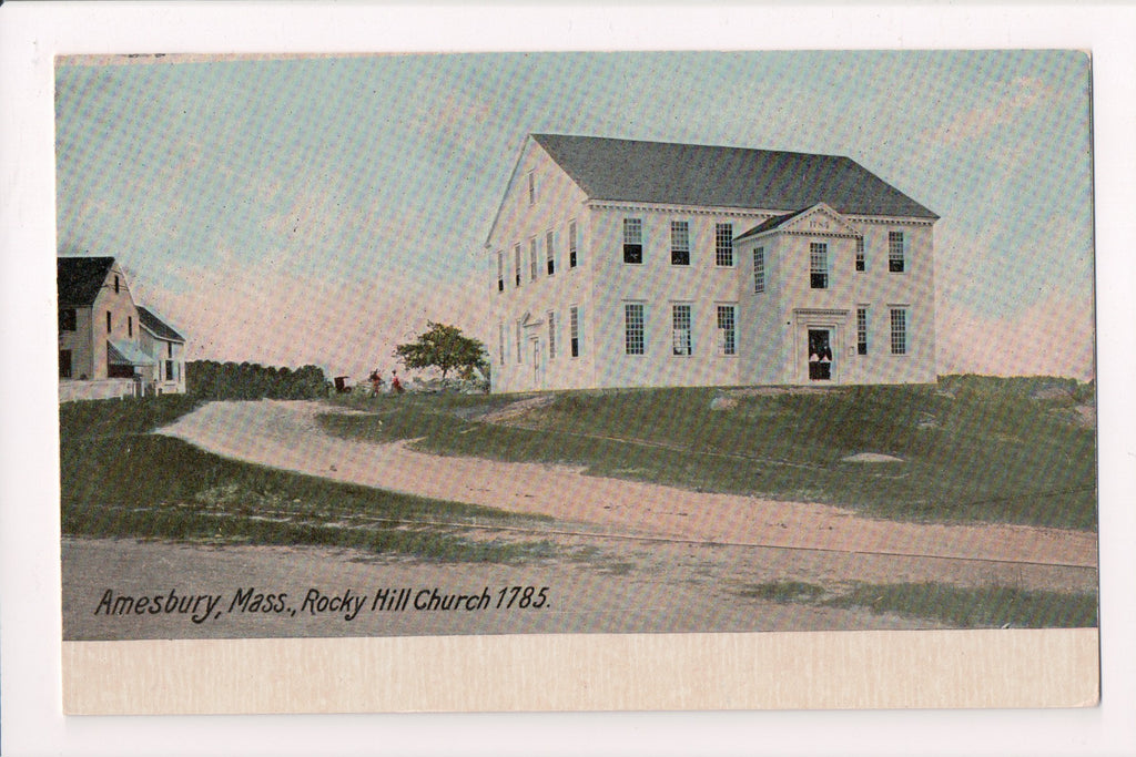 MA, AMESBURY - Rocky Hill Church 1785 - vintage postcard - G06020