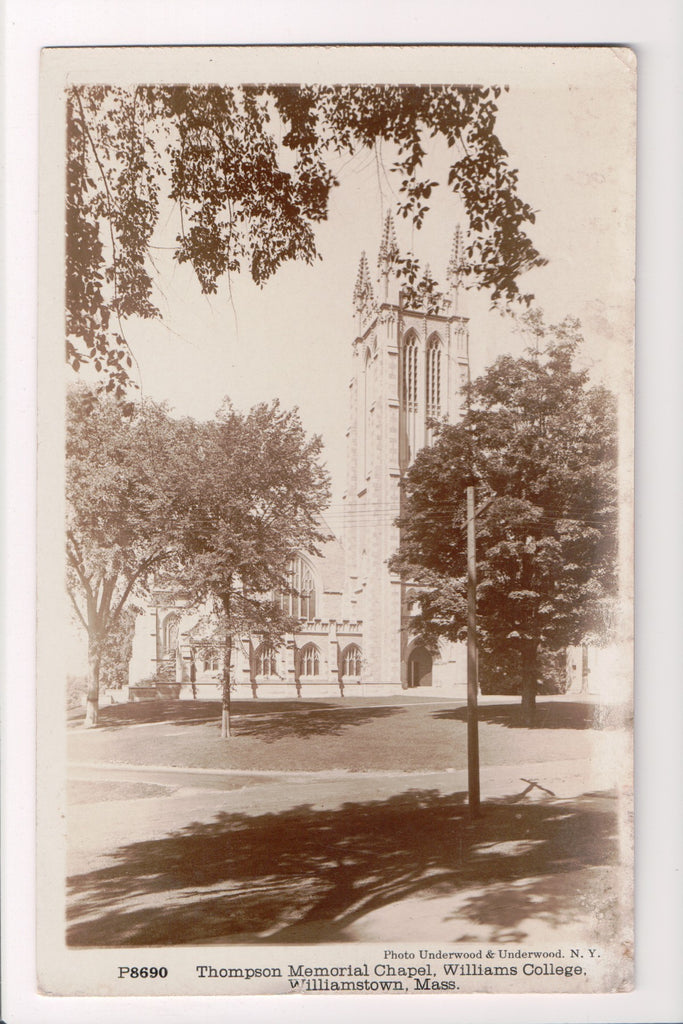 MA, WILLIAMSTOWN - Thompson Memorial Chapel, Williams College RPPC - MB0764