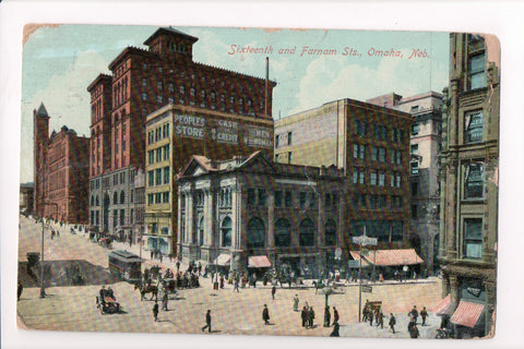 NE, Omaha - Sixteenth and Farnam Sts, Peoples Store - about 1909 - 500035