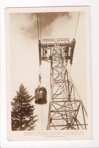 NH, FRANCONIA - Aerial Tramway closeup - Gardner Campbell RPPC - E04181