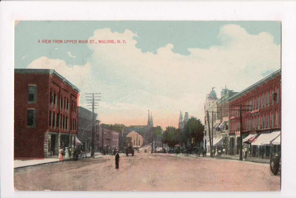 NY, MALONE - Main Street scene - @1912 (origianal SOLD) A06542