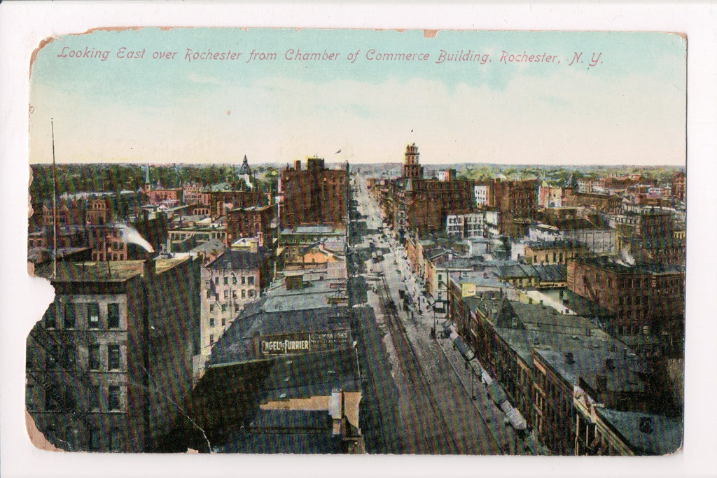 NY, ROCHESTER - bird eye view - D17286 - postcard **DAMAGED / AS IS**