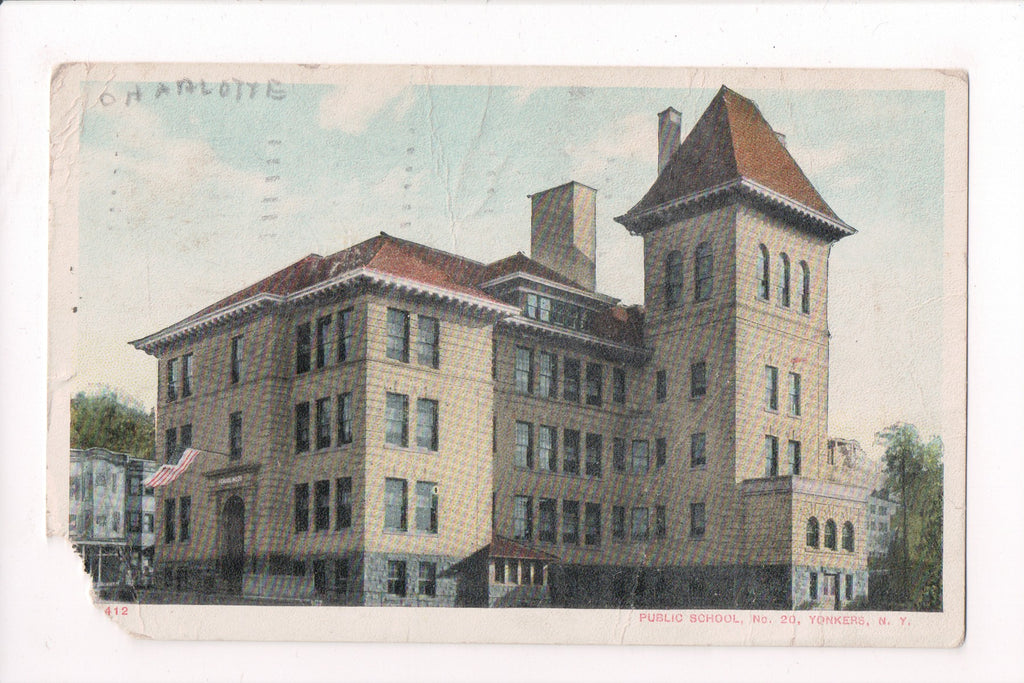 NY, YONKERS - Public School No 20 - z17014 - postcard **DAMAGED / AS IS**