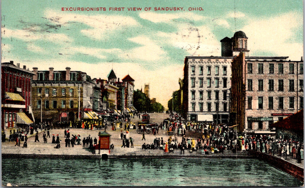 OH, Sandusky - Excursionists first view - 1909 view of town - S01331