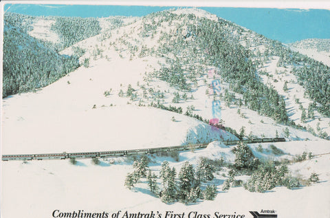 Train - Railroad - Amtraks First Class Service - Complimentary postcard - VT0189