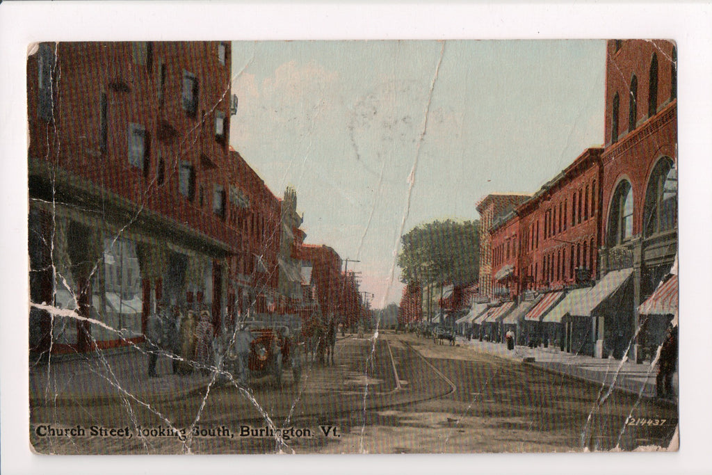 VT, BURLINGTON - Church Street - @1911 - 605302 - postcard **DAMAGED / AS IS**